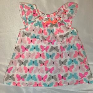 Kids summer top, butterfly pattern, size 6